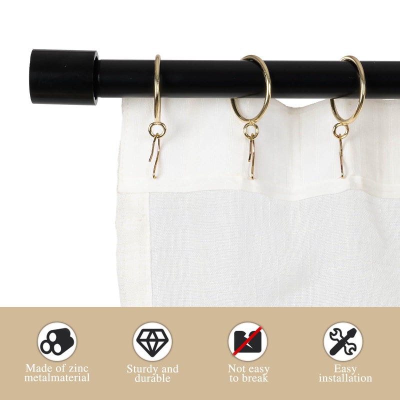 Zocang Curtain Drapery Hanging 1.25inch-Internal Diameter - Curtain Rings with Hooks Eyelet for Window Door Curtain Gold Zocang - Image 5