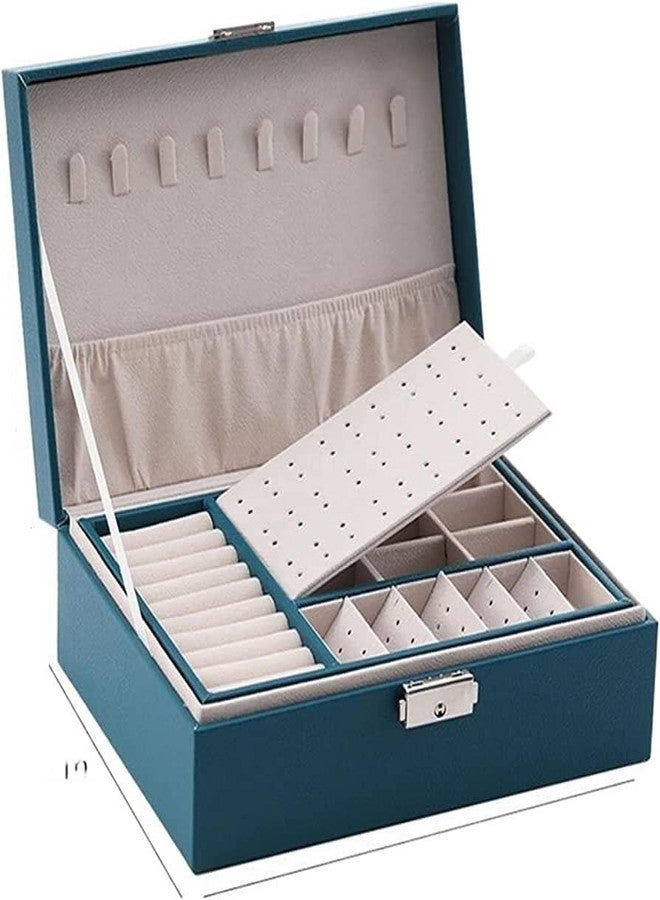 EBOFAB Protable Travel PU Double Layers Jewelry Box Display Organizer Earrings Rings Necklaces Storage Holder Women Girls Gifts - Image 4
