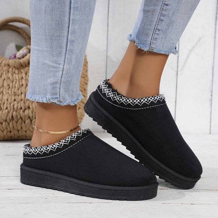 Lace Ethnic Fashion Snow Boots Plus Size Ladies Shoes Padded Cotton Shoes - Image 5