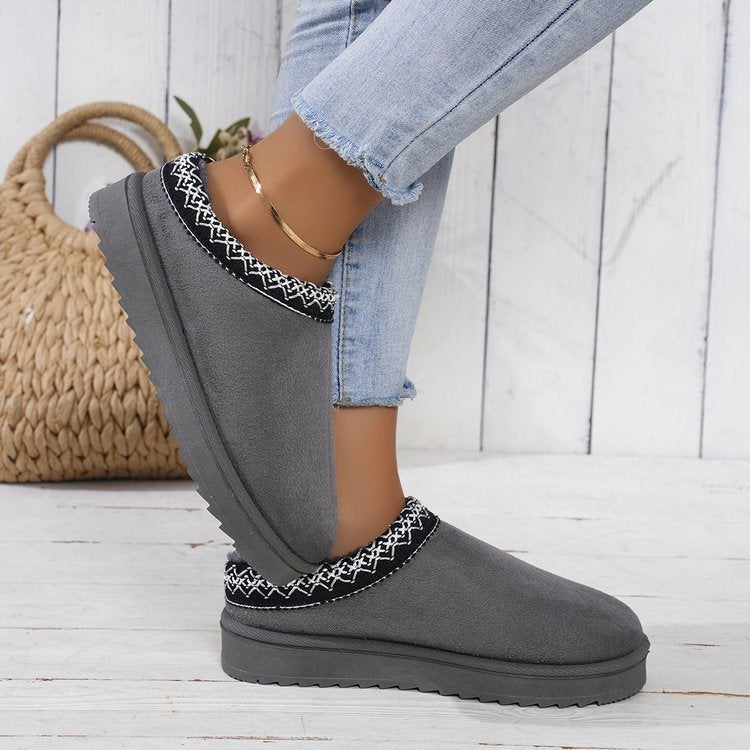 Lace Ethnic Fashion Snow Boots Plus Size Ladies Shoes Padded Cotton Shoes - Image 4