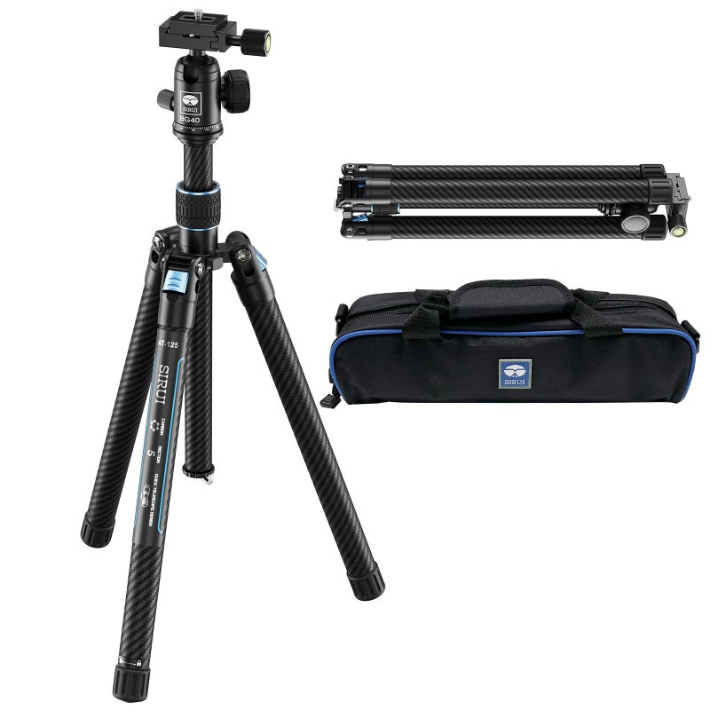 SIRUI 60" Carbon Fiber Tripod for Camera with 360Â° Panoramic Ball Head, Arca QR Plate, Compact Lightweight 2.1lbs Travel Tripod for DSLR Video Camcorder, Max Load 10kg, Traveler X-III - Image 1
