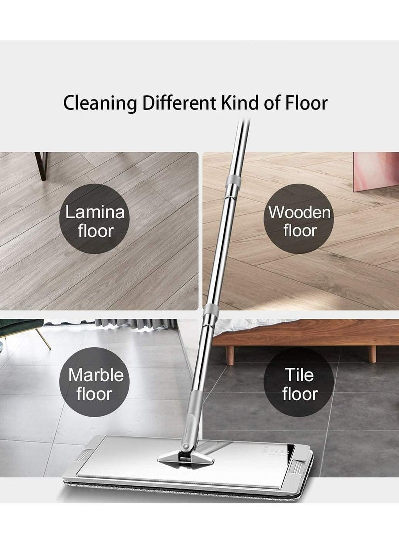 LIMOS Floor Cleaner Bucket Mop Set Squeeze Microfiber Flat 6pcs Washable and Reusable - Image 4