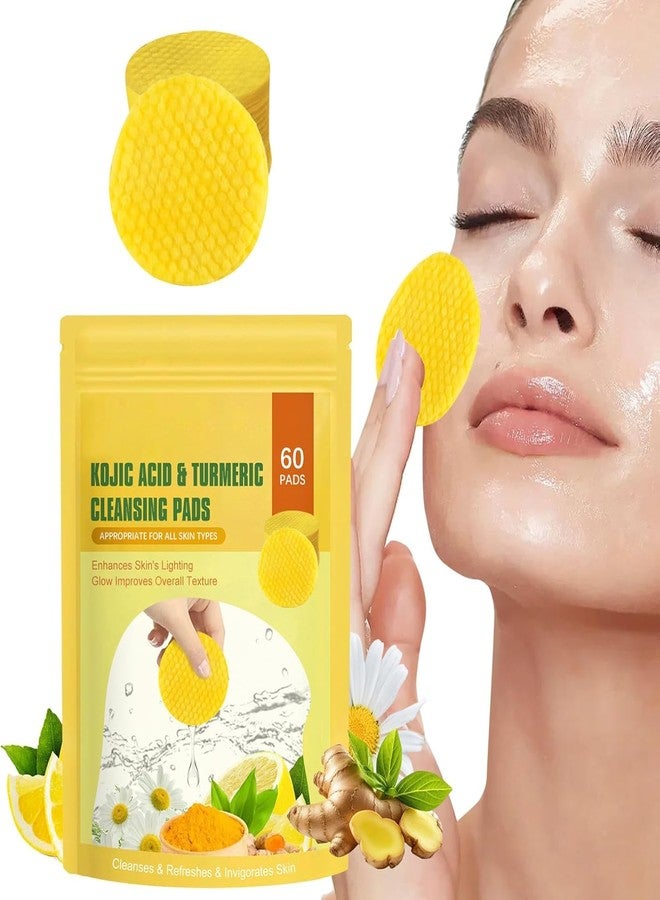 Calyrex Kojic Acid & Turmeric Cleansing Pads, 60 Count, Skin Brightening Face Pads with Textured SurfaceTurmeric Lemon Chamomile pad for Face -60PCS - Image 2