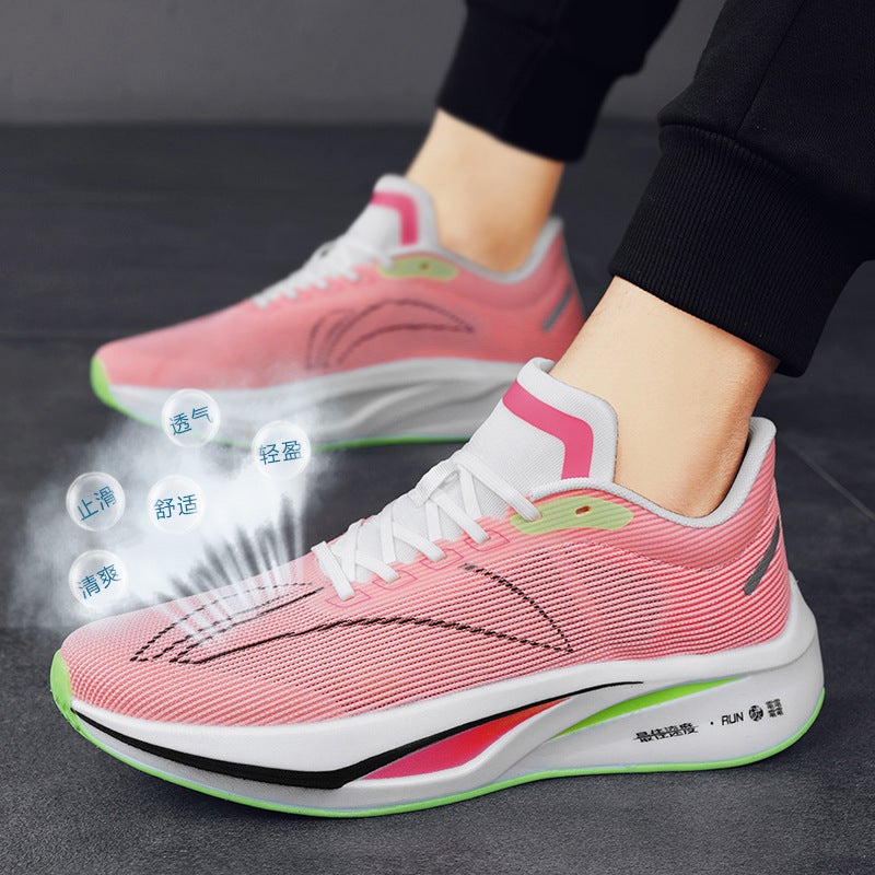 Running Shoes Soft Bottom Carbon Plate Md Bottom Men'S And Women'S Children Fly Woven Mesh Breathable Running Sneaker A Generation Of Hair - Image 1