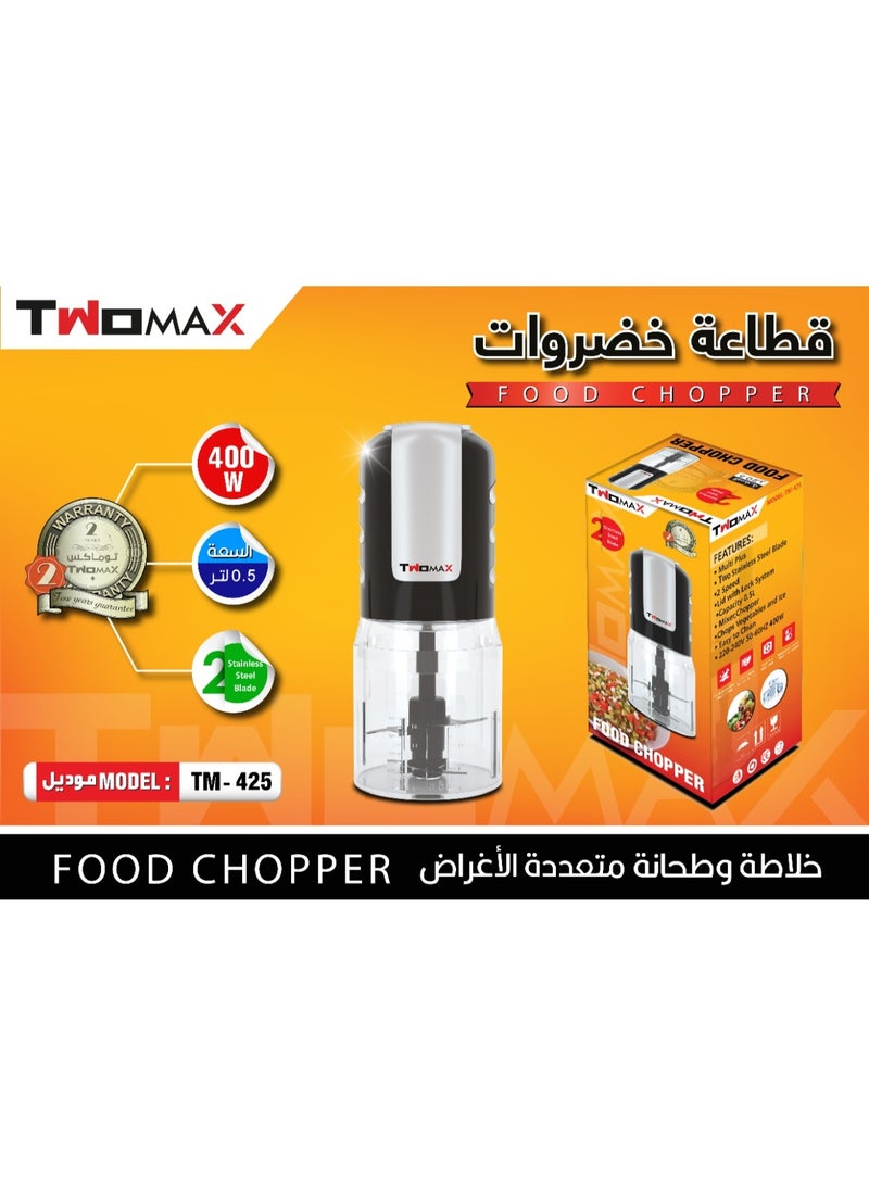 Twomax brand food chopper, model TM-425.