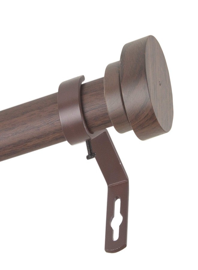 Rod Desyne W100-37-28W2 1" Bonnet Faux Wood Single Curtain Rod, 28-48 inch, Dark Walnut - Image 3