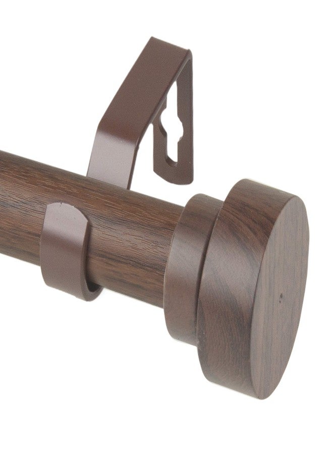 Rod Desyne W100-37-28W2 1" Bonnet Faux Wood Single Curtain Rod, 28-48 inch, Dark Walnut - Image 1