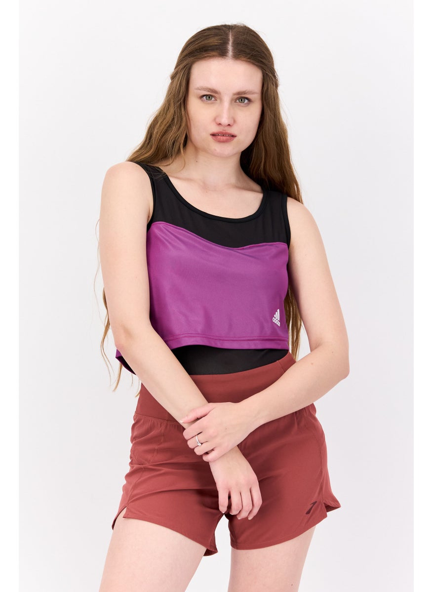 Adidas - Women Sportswear Fit Brand Logo Training Bodysuit, Purple - Image 1