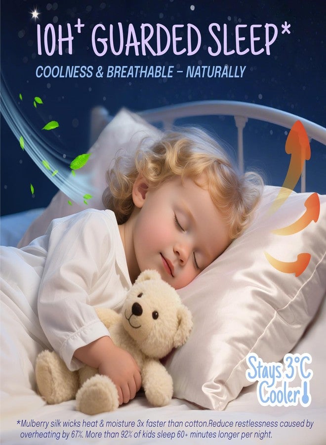 OLESILK Toddler 100% Mulberry Silk Pillowcase, Breathable Soft Smooth for Nursery Kids Night Sleeping, Silk Travel Pillow Cases with Hidden Zipper (1 Pack, Ivory, 13"x18") - Image 3