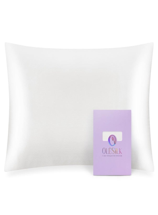 OLESILK Toddler 100% Mulberry Silk Pillowcase, Breathable Soft Smooth for Nursery Kids Night Sleeping, Silk Travel Pillow Cases with Hidden Zipper (1 Pack, Ivory, 13"x18") - Image 1