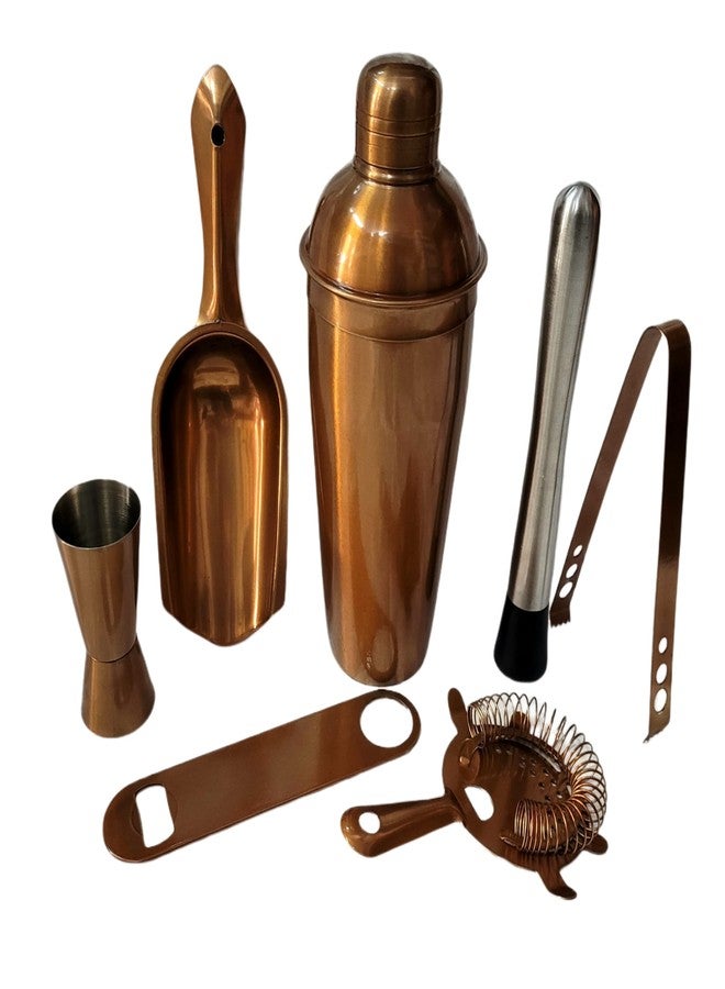 Proniks Bar Accessories and Barware kit(Pack of 7) with Cocktail Shaker(750ml) Golden Color for Bar and mini bar and Dinning and Restaurant and Cocktail Parties(Made in India) - Image 1