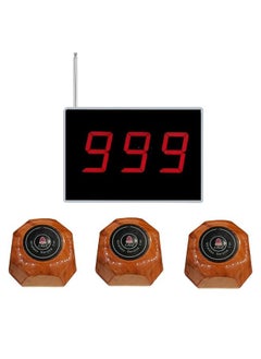 Wireless Calling System Customer Paging System for Restaurant Clinic Hospital Nursing Home Church Office Cafe Shop 1 Display Receiver and 3 Waterproof Call Button