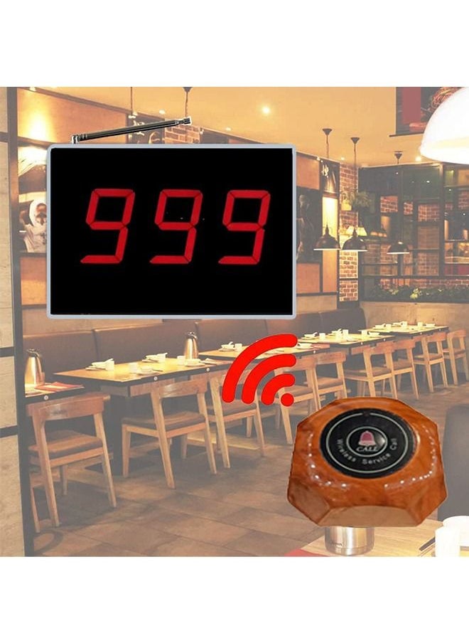 Generic - Wireless Calling System Customer Paging System for Restaurant Clinic Hospital Nursing Home Church Office Cafe Shop 1 Display Receiver and 3 Waterproof Call Button - Image 1