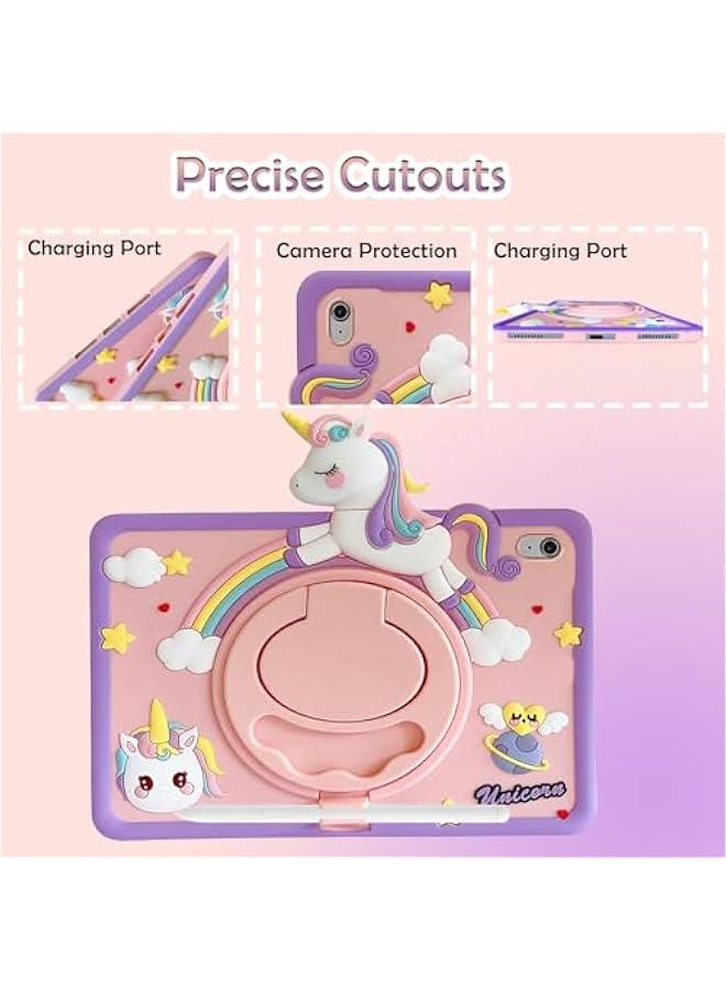 Case Compatible with iPad 9.7 Inch (6th/5th Generation, 2018/2017) / iPad Air1 9.7 Kids Case with Pencil Holder, 360° Rotating Handle Stand - Image 3