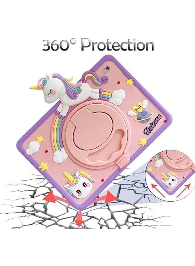 Case Compatible with iPad 9.7 Inch (6th/5th Generation, 2018/2017) / iPad Air1 9.7 Kids Case with Pencil Holder, 360° Rotating Handle Stand - Image 4