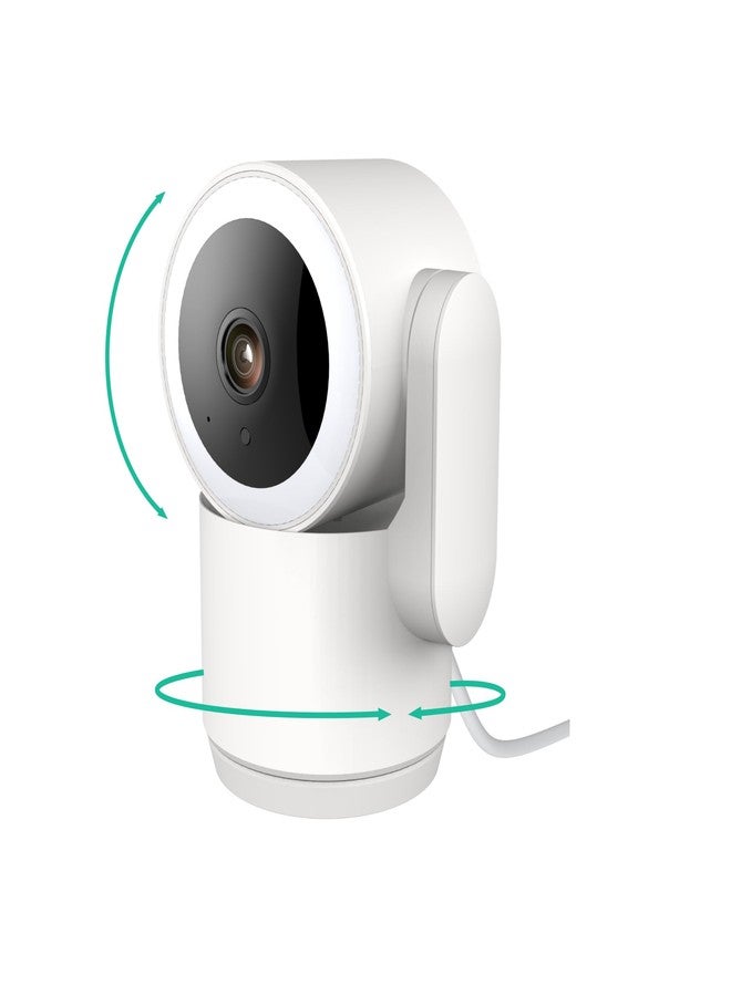 LUNA Home Luna 2K Indoor Security Camera, Wi-Fi 2.4/5GHz, 360° Swivel & Tilt, Built-in Focus, Person Detection, Siren, for Pets and Babies, with App, White (2025) - Image 1
