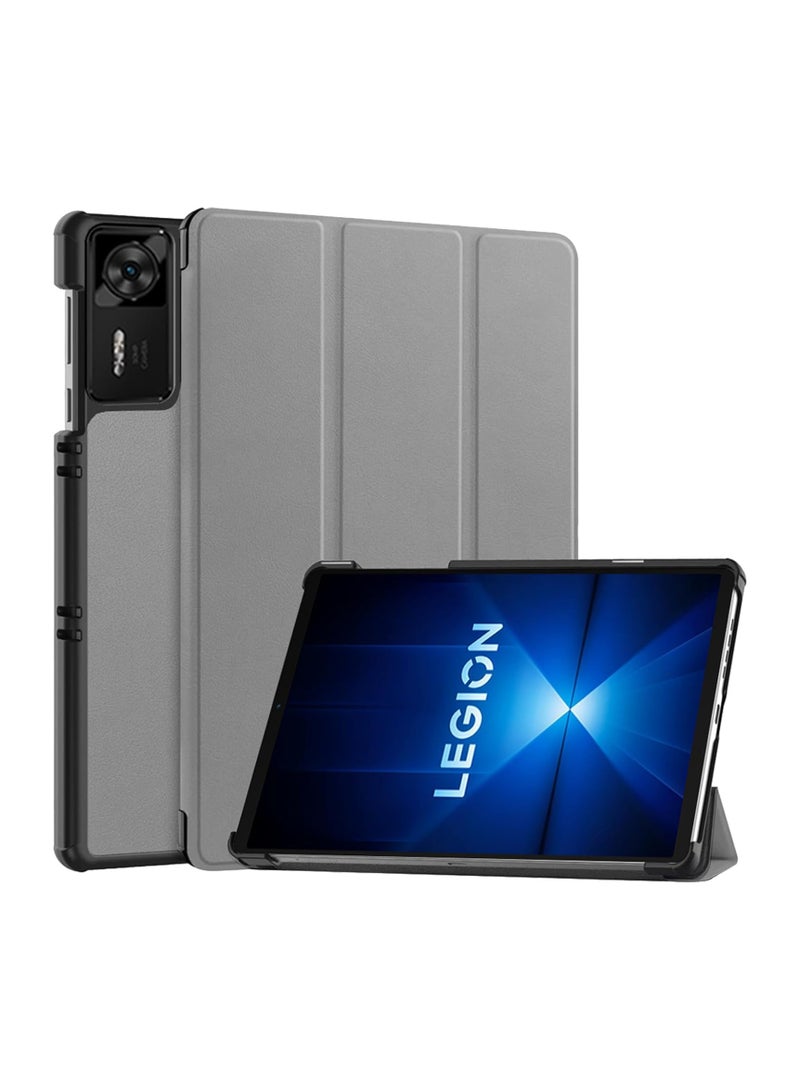 VKL Compatible with Lenovo Legion Y700 Gen 4 8.8 inch 2025 (TB322FC) Tri-Fold Smart Tablet Case, Hard PC Back Shell Slim Case Multi- Viewing Angles Stand Folio Cover (grey)