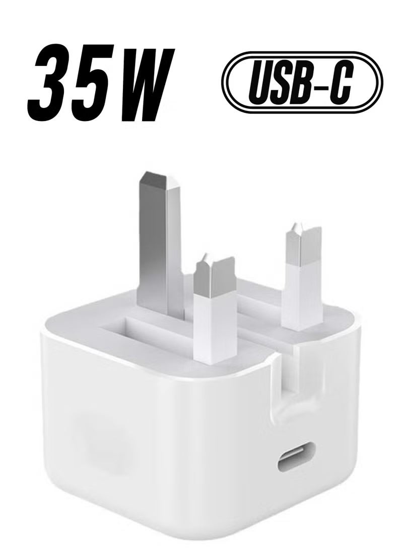 شاحن iPhone شحن سريع 35W USB-C محول طاقة السفر متوافق مع iPhone 16/15/14/14 Pro / 14 Pro Max / 14 Plus / 13/12 / SE2020/11 / XR / XS Max / X / iPad و Samsung Galaxy وجميع هواتف Type C - Image 1