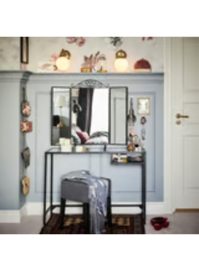 Ikea Laptop table, black/glass, 100x36 cm - Image 4