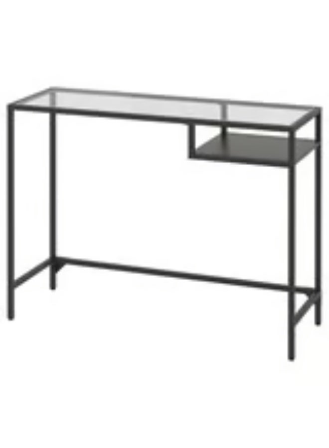 Ikea Laptop table, black/glass, 100x36 cm - Image 1