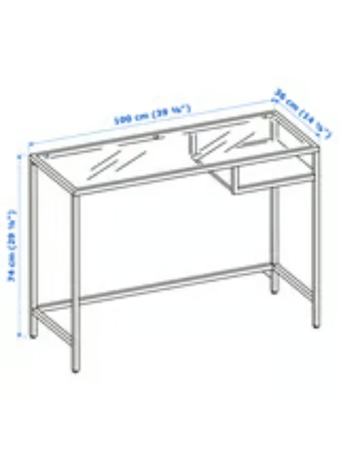 Ikea Laptop table, black/glass, 100x36 cm - Image 2