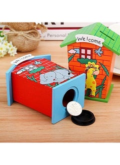 Home Buy HOME BUY Piggy Bank For Kids Wood House Animal Designs, Multi Color Perfect Return Gift For Kids Birthday Party (Single Pack) Random Colour, Modern  - Image 5
