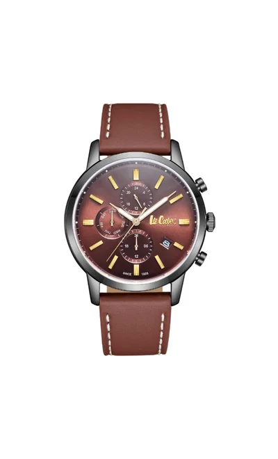 Lee Cooper LEE COOPER LC08085.044 Men's Multi Function Display Watch & Leather Strap Dark Brown