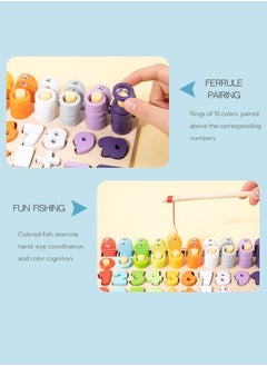 Generic Wooden Puzzle Sorting Shape Matching Magnetic Fishing Toy Stacking Preschool Logarithmic Board Educational Learning Activities  - Image 5