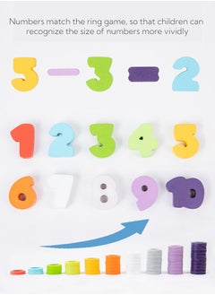 Generic Wooden Puzzle Sorting Shape Matching Magnetic Fishing Toy Stacking Preschool Logarithmic Board Educational Learning Activities  - Image 3