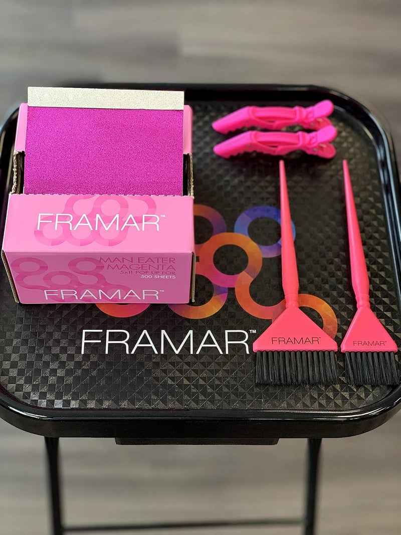framar Magenta Hair Foils For Highlighting - Pop Up Hair Foil, Highlight Foils For Hair, Aluminum Foil Sheets, Salon Foils For Hair Stylist, Hair Dye Supplies, Non Slip 500 Pop Up Foil Sheets - Image 4