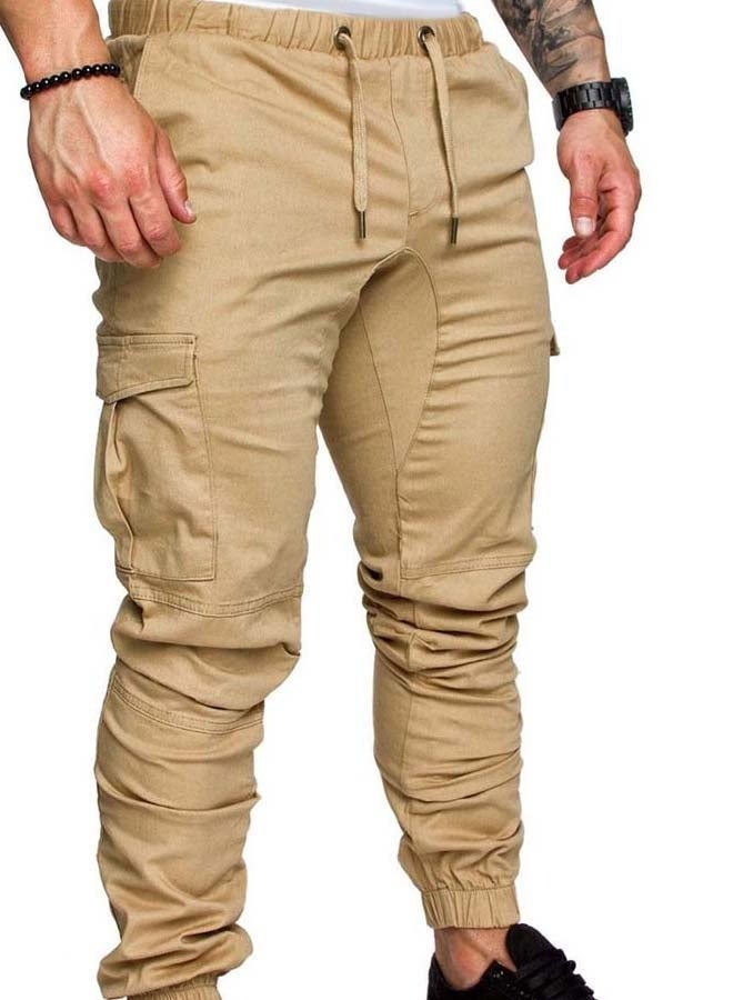 Men's Cargo Pants with Pockets Cotton Hiking Sweatpants Casual Athletic Jogger Sports Outdoor Trousers Relaxed Fit  - Image 1