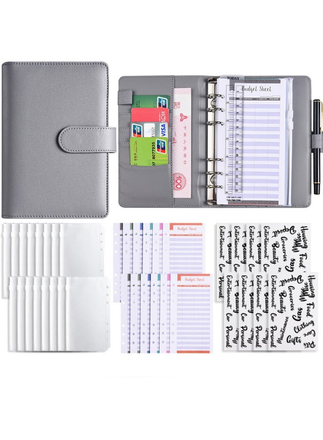 Start A6 Binder Creative Notebook Zipper Bag Macaron Pu Leather Loose-leaf Book Cash Budget Hand Book - Image 1