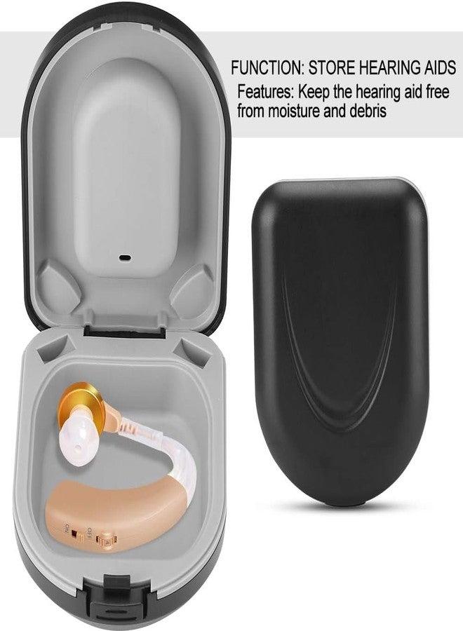 Aika Hearing Aid Case, Hearing Aid Cases Waterproof Portable Drop Resistance Hearing Aid Storage Box Hard Hearing Aid Boxes Hearing Aid Container Hard Case for Hearing Aids (Model-2,Black) - Image 2