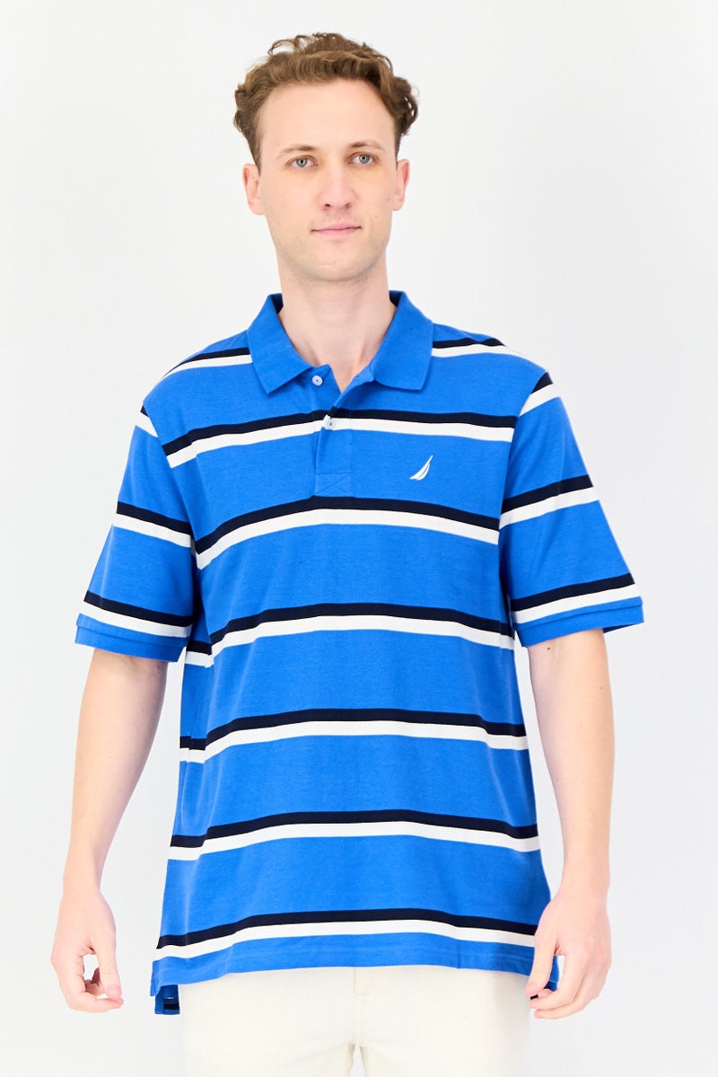NAUTICA Men Regular Fit Short Sleeve Stripe Polo Shirts, Multicolor - Image 1