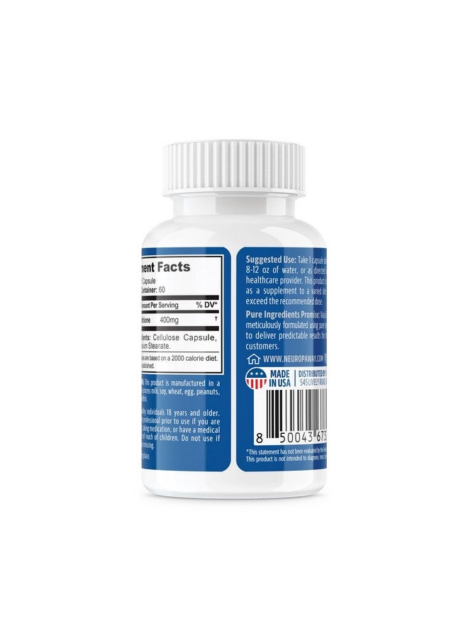 Neuropaway Elements S-Acetyl-Glutathione 400Mg Acid Resistant Capsules 60Ct (60 400Mg Capsules Per Bottle) 3Rd Party Tested Made In A Cgmp Facility