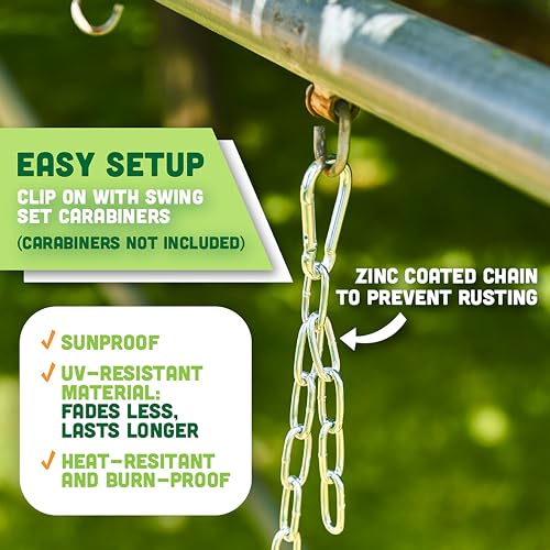 Squirrel Products Deluxe High Back Full Bucket Toddler Swing with Exclusive Chain & Triangle Dip Pinch Protection and Carabiners for Easy Install - Blue - Squirrel Products - Image 5