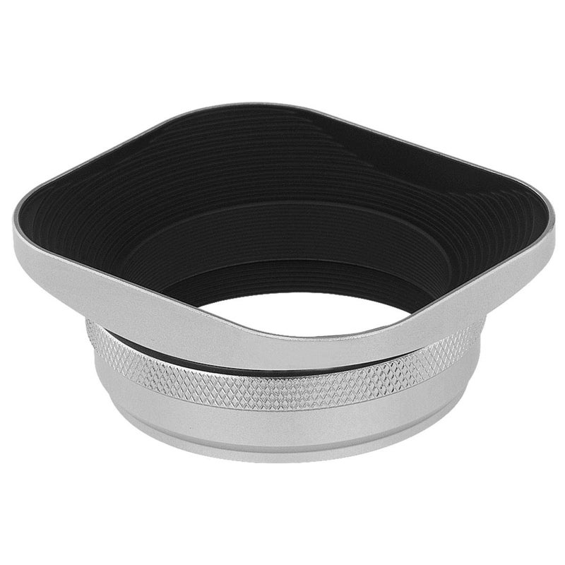 Haoge LH-EW3 Square Metal Lens Hood with 49mm Adapter Ring with Cap for Fujifilm Fuji FinePix X100 X100S X100T X100F X70 X100V Camera Replaces Fujifilm LH-X100 AR-X100 LH-X70 Silver - Image 4