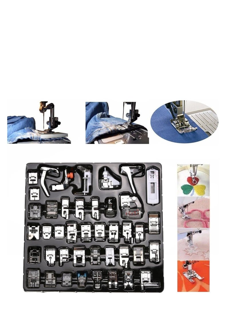 42-Piece Sewing Machine Foot Presser Feet Kit Silver  - Image 3