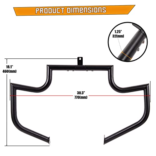 Kinglemc Crash Bar Engine Guard Highway Bar for Honda 750 VT750 VT750C VT400 Shadow Aero Phantom Spirit (Black) - Image 5