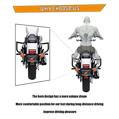 Kinglemc Crash Bar Engine Guard Highway Bar for Honda 750 VT750 VT750C VT400 Shadow Aero Phantom Spirit (Black) - Image 3