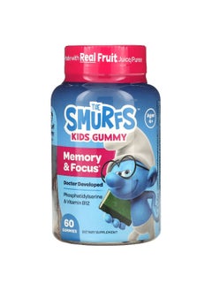 THE SMURFS The Smurfs, Kids Gummy, Memory & Focus, Ages 4+, Smurf Berry, 60 Gummies  - Image 1