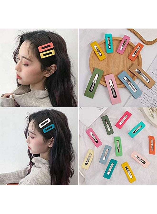 Belicia BELICIA 10 Pcs Rainbow square clips Hair Clips Snap Barrette Accessories Rectangle Headwear Hair Styling Tools(8 Colors) - Image 2