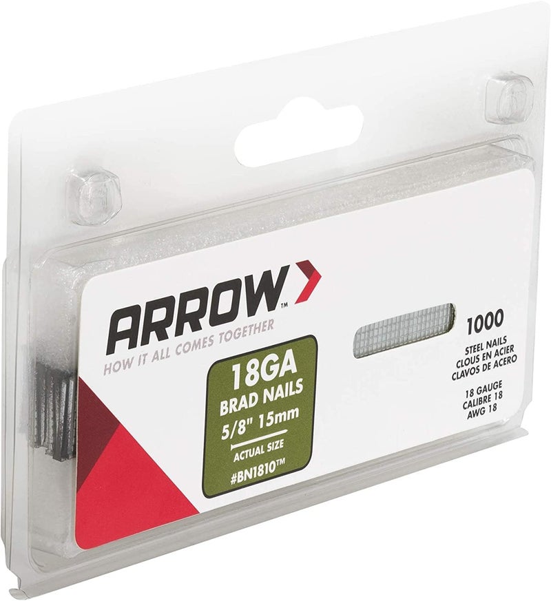 Arrow Fastener Arrow BN1810CS 18-Gauge Steel Brad Nails for Molding, Cabinets, Framing, Trim, and Finishing, Safe to Use with Electric or Battery Powered Nailers, Steel, 5/8 Inch, 1000 Count (Pack of 1) - Image 5