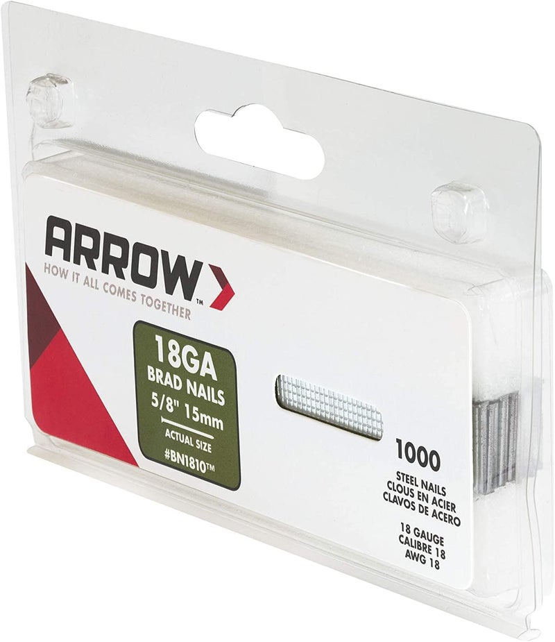 Arrow Fastener Arrow BN1810CS 18-Gauge Steel Brad Nails for Molding, Cabinets, Framing, Trim, and Finishing, Safe to Use with Electric or Battery Powered Nailers, Steel, 5/8 Inch, 1000 Count (Pack of 1) - Image 4