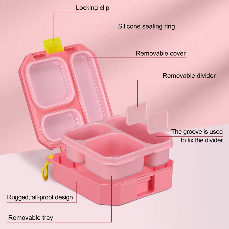 wiwens Bento Lunch Box for Kids with 12oz Soup Thermo Leak-Proof Lunch Food Container with 5 Compartment Thermo Hot Food Jar and Insulated Lunch Bag for Kid Toddler Girls Boys to School - Image 2