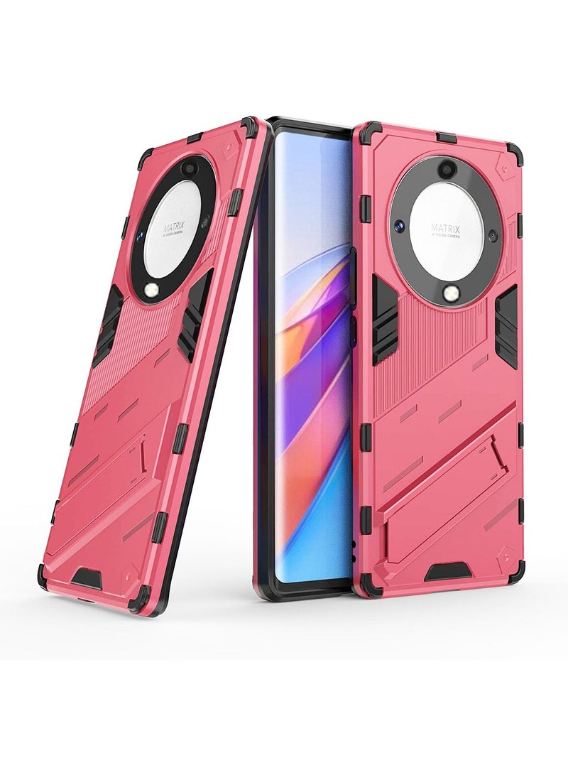 Honor X9a Case Cover with Hard PC Soft TPU Invisible Kickstand Bracket Drop-Proof Protective Cell Phone Cover - Image 1