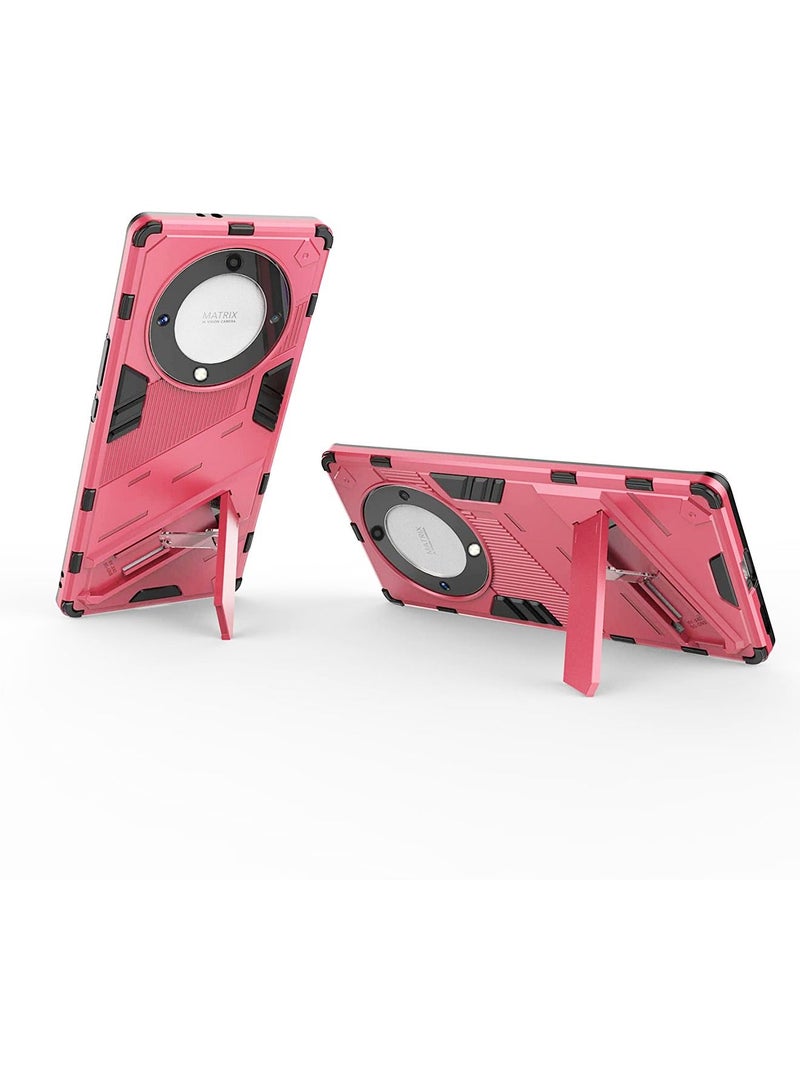 Honor X9a Case Cover with Hard PC Soft TPU Invisible Kickstand Bracket Drop-Proof Protective Cell Phone Cover - Image 4