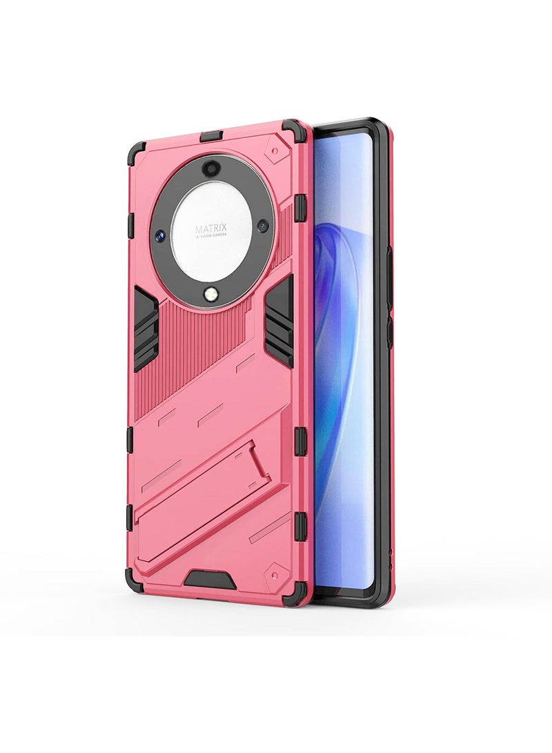 Honor X9a Case Cover with Hard PC Soft TPU Invisible Kickstand Bracket Drop-Proof Protective Cell Phone Cover - Image 2