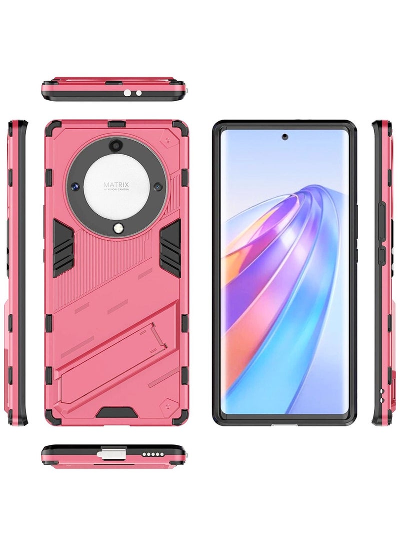 Honor X9a Case Cover with Hard PC Soft TPU Invisible Kickstand Bracket Drop-Proof Protective Cell Phone Cover - Image 3
