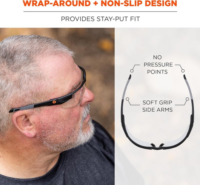 Ergodyne Skullerz Dellenger Anti Scratch Safety Glasses with Adjustable Temples Anti Fog z87 - Image 4